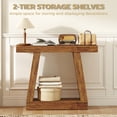 thumbnail image 4 of HOMCOM 42" Farmhouse Console Table, 2-Tier Entryway Table with Storage and Thickened Tabletop for Hallway, Living Room, Behind Couch, Rustic Brown, 4 of 9
