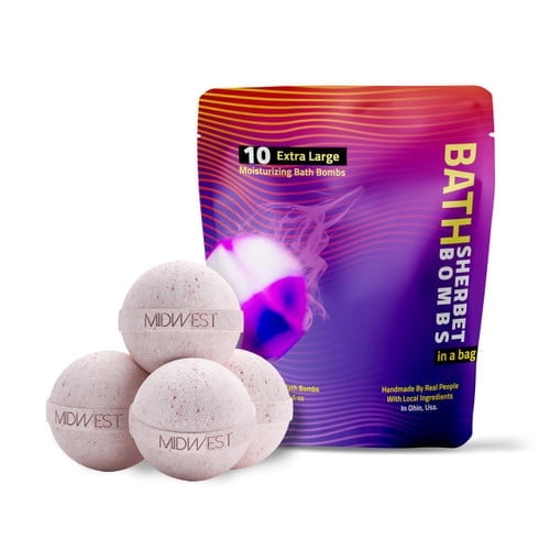 Peppermint Patty Luxury Bath Bombs -Set of 10 - Extra Large - 4.5oz