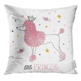 thumbnail image 1 of RYLABLUE Pink Cartoon Little Princess Design Cute Watercolor Poodle White Baby Throw Pillowcase Cushion Case Cover, 1 of 1