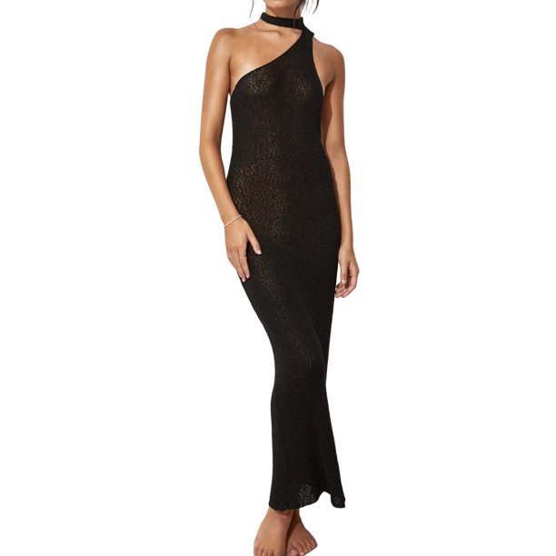 Vestido De Playa De Mujer sexy vestido de punto con cuello halter Cgtredaw Para estrenar