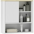 thumbnail image 1 of HOMCOM Medicine Cabinet, Bathroom Wall Cabinet with Fluted Panel, White, 1 of 10