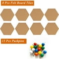 thumbnail image 2 of Hexagon Felt Cork Board Tiles Self Adhesive DIY Bulletin Board Pin Board for Office School Home Wall Decor Stickers Memos Photos Display (Camel & ), 2 of 7