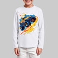 thumbnail image 2 of Linfrsh Boys Truck Pattern Sweatshirts Crewneck Long Sleeve Pullover Toddler Winter Warm Sweater Tops(White,11-12 Years), 2 of 5