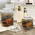 thumbnail image 4 of Wobogo Golden Eagle Clear Plastic Jar Large and Medium Combo Set Cotton Swabs Balls Dental Floss Sticks Cosmetic Storage Can, 4 of 6