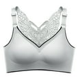 thumbnail image 2 of YWDJ Comfy Bras for Women Pullover Bras No Underwire Sleep Bras Wide Strap Full Coverage Push up Racerback Comfy Bras Padded Plus Size Comfort Bras Wrap Lounge Bras Gray 2XL, 2 of 6