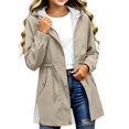 thumbnail image 2 of Kids Hooded Jacket Solid Color Casual Coat Lightweight Outerwear with Full Zip for Boys Girls School Spring, 2 of 4