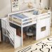 thumbnail image 4 of Twin Size Solid Wood Loft Bed with Storage Staircase, Playful Window Design, Full-Length Guardrails, Space-Saving Loft Bed Frame, No Box Spring Needed, 4 of 25