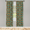 thumbnail image 3 of Ambesonne Ottoman Curtains, Ornate Floral Vintage, Pair of 28"x63", Multicolor, 3 of 5