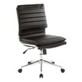 thumbnail image 1 of Pemberly Row Armless Mid Back Faux Leather Chair in Black with Chrome Base, 1 of 8