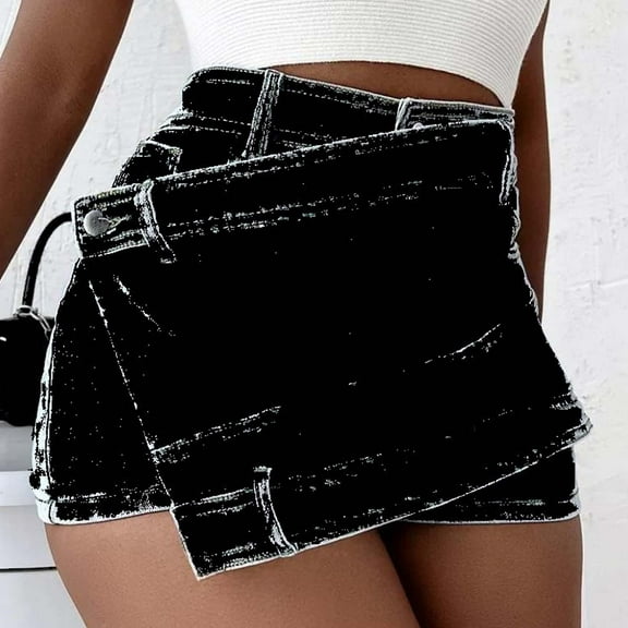 Jean Shorts Women Clearance Frayed Raw Hem Denim Shorts for Women Summer Mid Rise Distressed Short Jeans for Women My Recent Orders