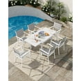 thumbnail image 2 of Emorefun Outdoor Expandable Dining Table, 31.5"-63" Rectangular Dining Table for 4-6 Person, White, 2 of 7