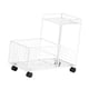 thumbnail image 1 of Carrito de servicio debajo del escritorio, carrito móvil con ruedas, estantería metálica multiusos para almacenamiento Doble capa blanca, 1 of 9