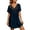 a-30Navy9, variant on Women V Neck Crochet Lace Patchwork Short Sleeve Loose Flowey Tassel Tie Tunic Dress Lightweight Breathable Beach Cover Up Dress