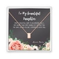 thumbnail image 5 of Daughter Mother's Day Card Necklace - Two Silver Infinity Double Circles, Mothers Day Card Necklace, New Mom Mother's Day Jewelry Birthday Gift [Rose Gold Cube, No-Personalized Card], 5 of 13