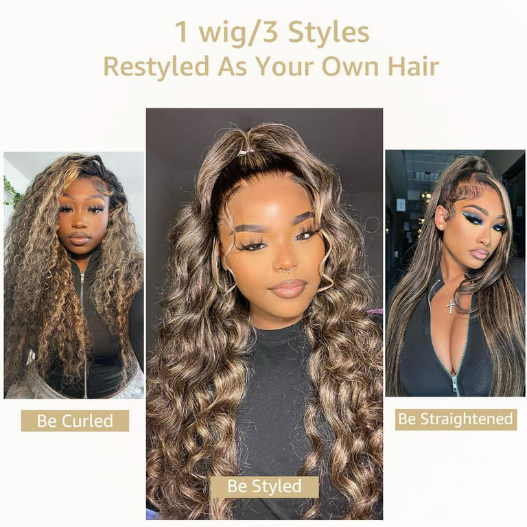 Honey Blonde HD Lace Front Wig Human Hair Pre Plucked With Baby Hair Body Wave Blonde Lace Front Wigs Human Hair 180 Density Honey Blonde Wig Human