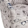 thumbnail image 6 of Beach Harbor Gray Coastal Patterned Polyester Fabric Swivel Accent Chair, 6 of 8