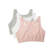 Fruit of the Loom Women's Racerback Style Cotton Sports Bra, 3-Pack, Style-9012