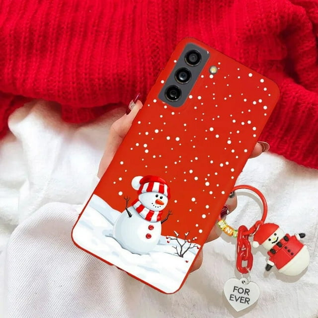 Christmas 3D Reindeer Santa Claus Tree Hat Case For iPhone X XR For iPhone XS Max Snowman 3D Key Chain Tpu Cover