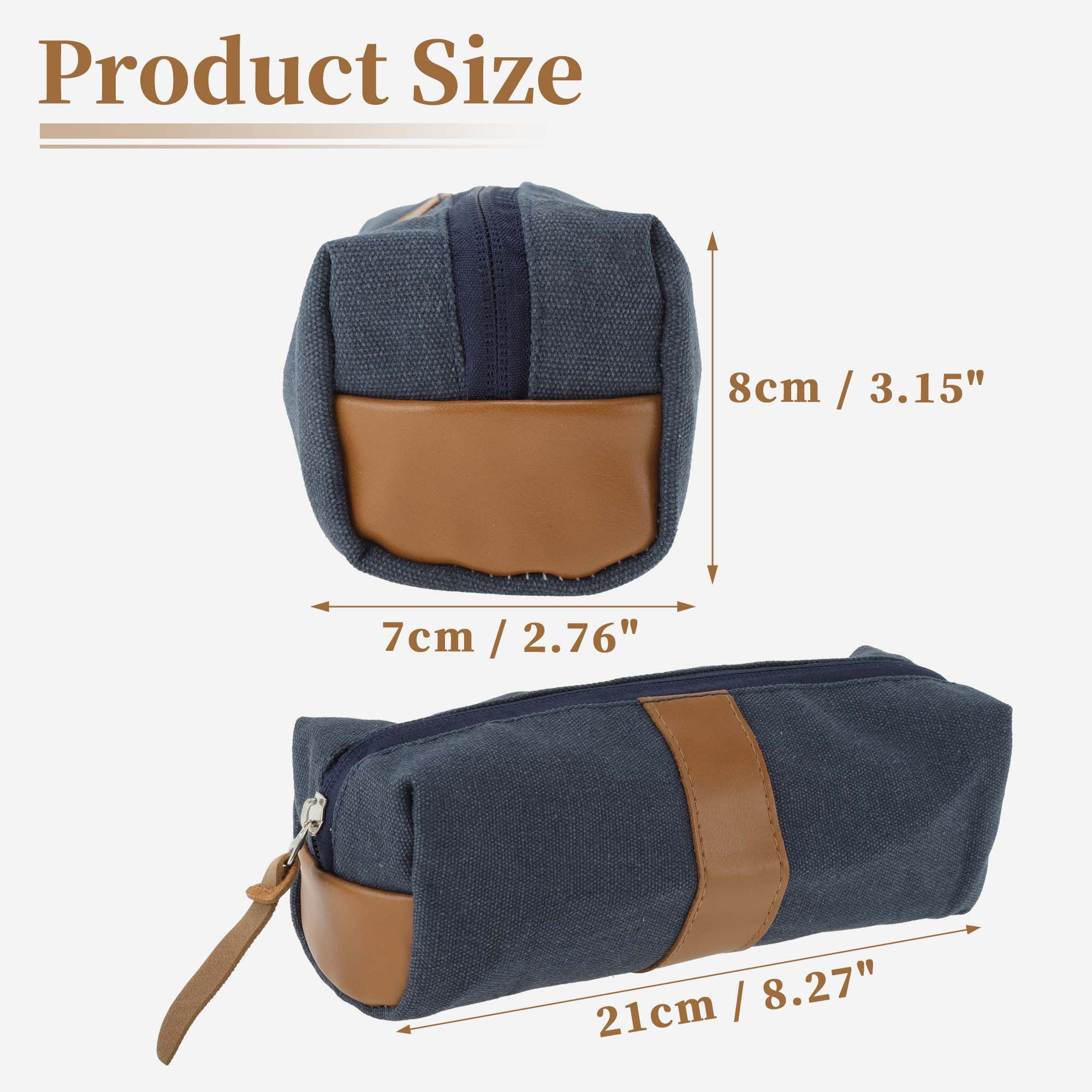 Unique Bargains Oxford Patchwork Style Aesthetic Pen Bag Organizer Dark Blue