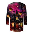 thumbnail image 6 of zaveiop Halloween Shirts for Women 2025 3/4 Length Graphic Sweatshirts 3/4 Length Sleeve Tunic Tops Halloween Gifts Blouse (Hot Pink, XXXL), 6 of 6