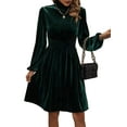 thumbnail image 2 of Womens Floral Sleeve Wear to Work Church Wedding Guest Party Dresses Green S, 2 of 8