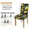 thumbnail image 6 of Fresh Lemon Dining Chair Covers 4 Pack Fresh Yellow Fruit Design Washable Stretch Polyester Slipcovers Removable Seat Protector for Retro or Retro Decor, 6 of 7