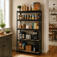 thumbnail image 3 of ZEUKMXOO 5-Tier Heavy Duty Metal Garage Storage Rack Black MDF Utility Shelves for Pantry Basement Warehouse Closet 60"H×27.5"W×11.8"D, 3 of 10