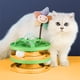thumbnail image 4 of Methold Juguetes de tocadiscos de plástico para mascotas con bolas móviles, inteligencia de animales pequeños, entrenador de 3 niveles, ejercitador Juguetes para gatos Amarillo Methold PT003591-01, 4 of 6