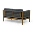 thumbnail image 6 of Carrie Outdoor Modern 4 Seater Acacia Wood Chat Set|Teak and Gray, 6 of 10
