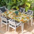 thumbnail image 2 of Orange Lemons Table Cloths for 3 Foot Rectangle Tables, Summer Botanical Farmhouse Vintage Art Rustic Patio Waterproof Elastic Fitted Tablecloths, Washable Rectangular Table Cover for Camping, 2 of 8