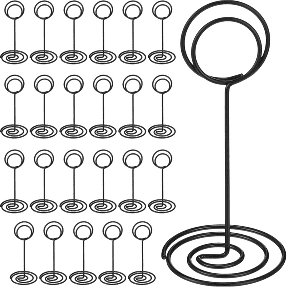 24 Pieces 3.35 Inch Table Number Holder Place Card Photo Holder Picture Name Menu Clips Memo Cards Stand for Wedding Reception Anniversary Birthday