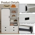 thumbnail image 4 of MDQMD White Wardrobe Closet with 4 Drawers, Large Bedroom Armoires with Sliding Door and Hanging Rod for Bedroom, 4 of 7