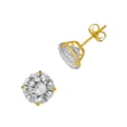 thumbnail image 5 of JewelStop 14k Solid Yellow Gold 4ct Cz Basket Setting Stud Earrings 8Mm, Push Backs, 5 of 6