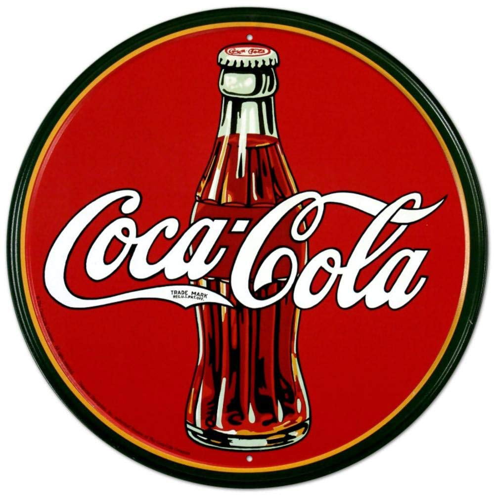 Coca-Cola Bottle Round Metal Sign 12 x 12 inch 
