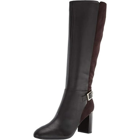 

BANDOLINO Womens Brown Buckle Accent Bilya Almond Toe Block Heel Zip-Up Boots Shoes 11 M