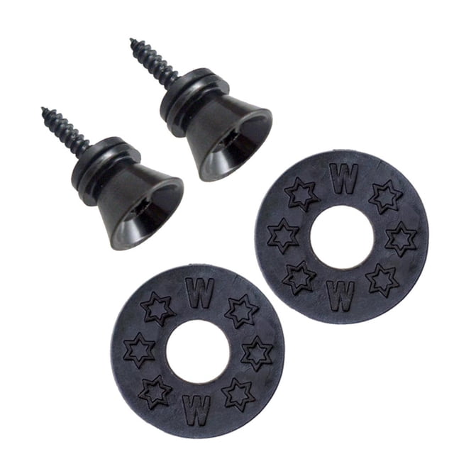 Milaget Guitar Strap Lock Pin Peg+Guitar Strap Anti Slip Buckle Washer black+black