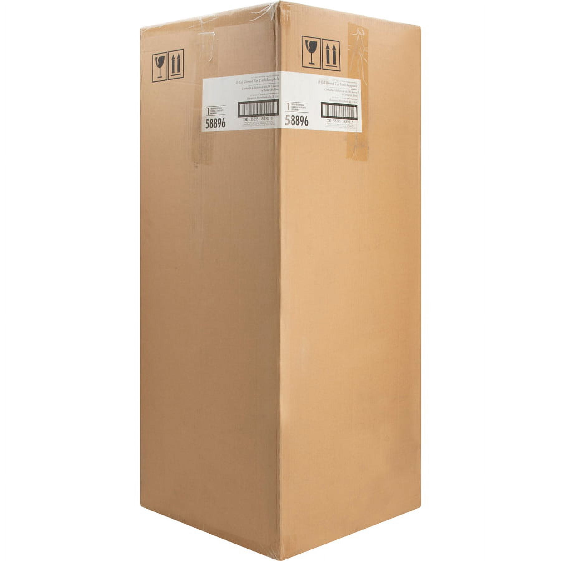 Genuine Joe 15 Gallon Dome Top Trash Receptacle - 15 Gal Capacity - Durable, Powder Coated, Easy To Clean - 40" Height X 16.5" Diameter - Stainless Steel - Black, Silver - 1 Each