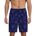 thumbnail image 2 of Picia purple flower Snowflake Pajama Shorts for Men, Men's Pajama Bottoms, Sleepwear,Short Pajama Pants-Small, 2 of 9