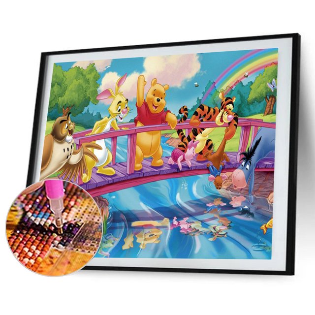 Cuadros Decorativos 5D bricolaje completo taladro redondo dibujos animados diamantes de imitación diamante dibujo decoración del hogar Ehuebsd Nuevos Originales