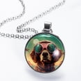 thumbnail image 2 of Dog Retro Women's Glass Circular Pendant Necklace, 2 of 5