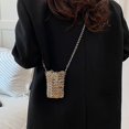 thumbnail image 6 of Jiibva Mini Handwoven Crossbody Bag Metallic Sequins Chain Strap Lipstick Case For Women Unique Evening Party Casual Day Purse, 6 of 7