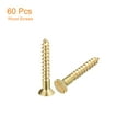 thumbnail image 3 of Uxcell 60Pack M3 x 20mm Brass Slotted Drive Flat Head Wood Screws Self Tapping Screw, 3 of 6
