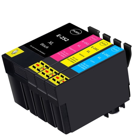 252 252XL Ink Cartridge Replacement for Epson WF7720 7710 7620 7610 WF3640 3620 Printer(4 Pack)
