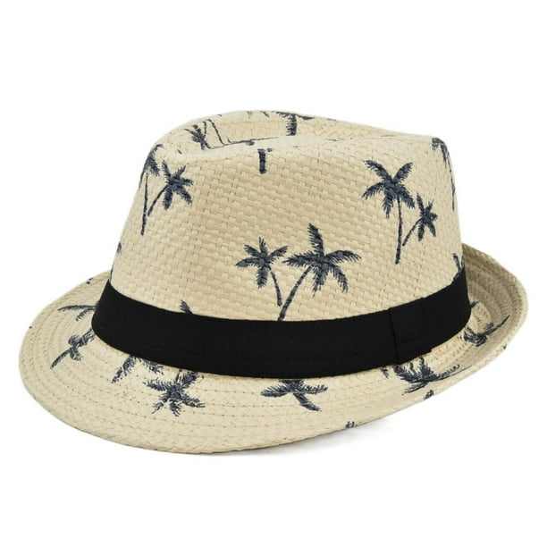 Sombreros de paja para hombres y mujeres con circunferencia de 56-58 cm, sombreros de ala corta, sombreros de copa retro de verano, sombreros de jazz, sombreros de protección solar