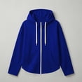 thumbnail image 7 of Hurxie Women's Full Zip Up Hoodie Long Sleeve Hooded Sweatshirts Pockets Jacket Coat for Women Blue,L, 7 of 7