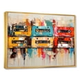 thumbnail image 2 of Designart "Popart Cassette Tapes Nostalgia I" Cassette Tapes Floater Framed Canvas Wall Art, 2 of 5