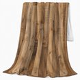thumbnail image 2 of Aged gray brown wood plank print Flannel Blanket warm rustic cabin artwork Home Decor for couch bedroom den reading chair, Housewarming Gift for adults and hosts, 2 of 9