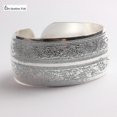 thumbnail image 1 of Gypsy Square Flower Metal Tibetan, Vintage Retro Cuff Bracelet, Bangle(7- Silver), 1 of 5
