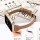 thumbnail image 3 of Scrub Cuero marrón oscuro compatible con Apple Watch Correa de cuero fina 42 mm/44 mm/45 mm para iWatch SE Mujer Hombre Elegante correa estrecha Remache simple (cierre plateado) Serie 6 5 4 3 2 1 ER, 3 of 6