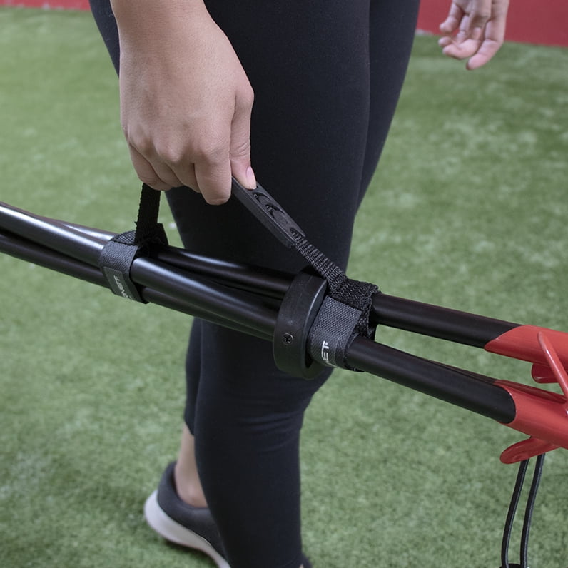 PowerNet Baseball Softball Deluxe (2.5 lbs) Batting Tee + Bucket Caddy Lifter Bundle | Use During Training and Drills | Adjustable Height Tee 27.5" - 44" | Lifter Holds 2-6 Gallon Buckets